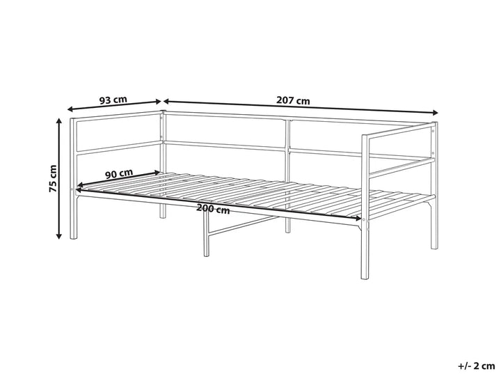 Bed Metal 90 x 200 cm (EU Single) Black Dhima