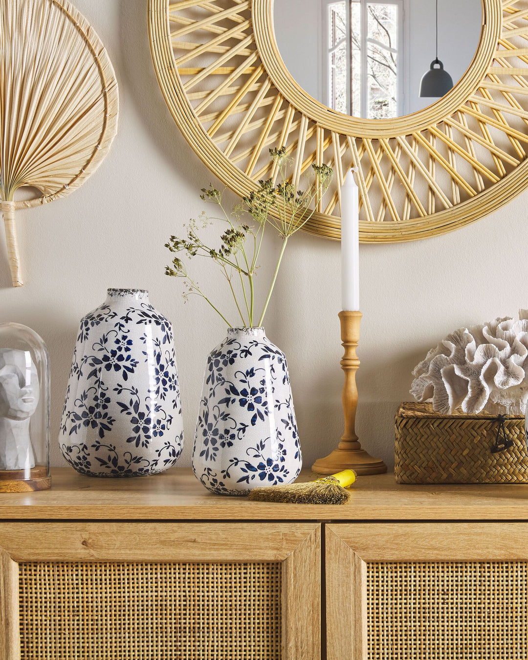 Maroneia Flower Vase Stoneware 25 cm White