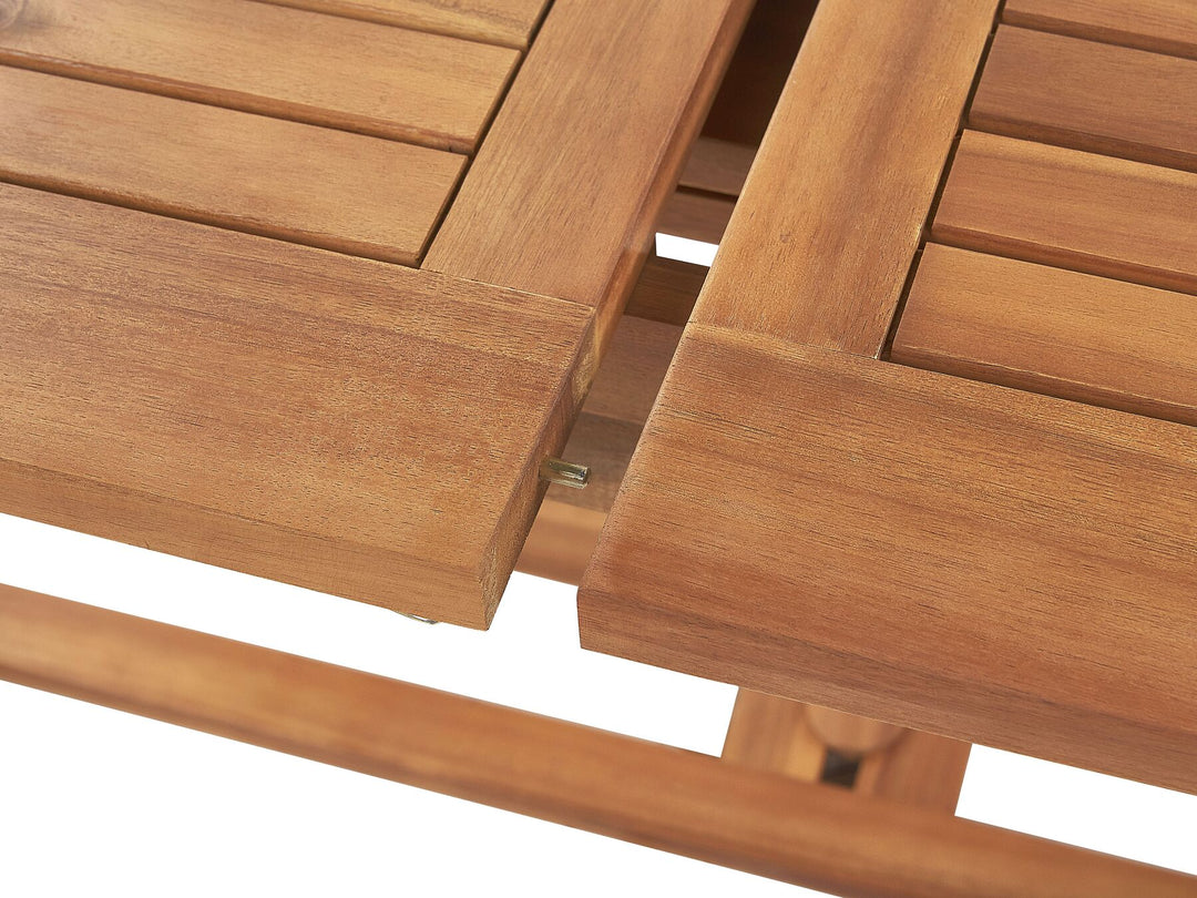 Java Extending Garden Dining Table 160/220 cm 90 cm Acacia Wood Light Brown