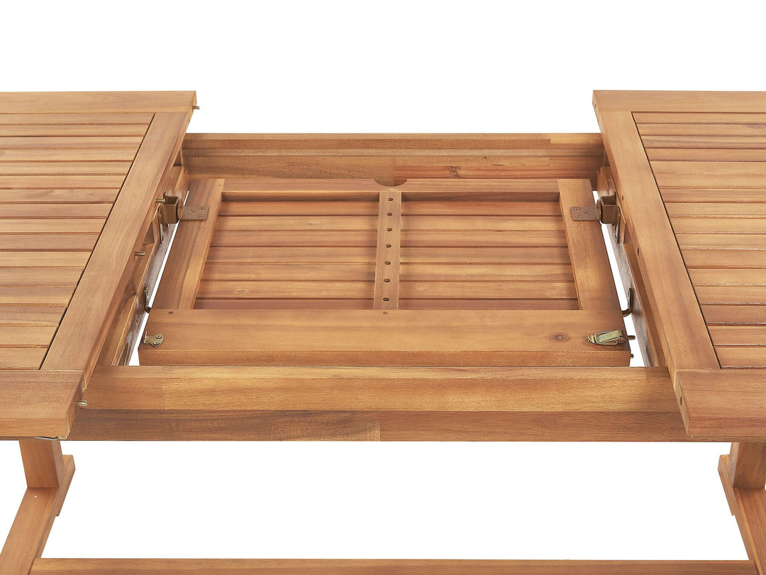 Java Extending Garden Dining Table 160/220 cm 90 cm Acacia Wood Light Brown