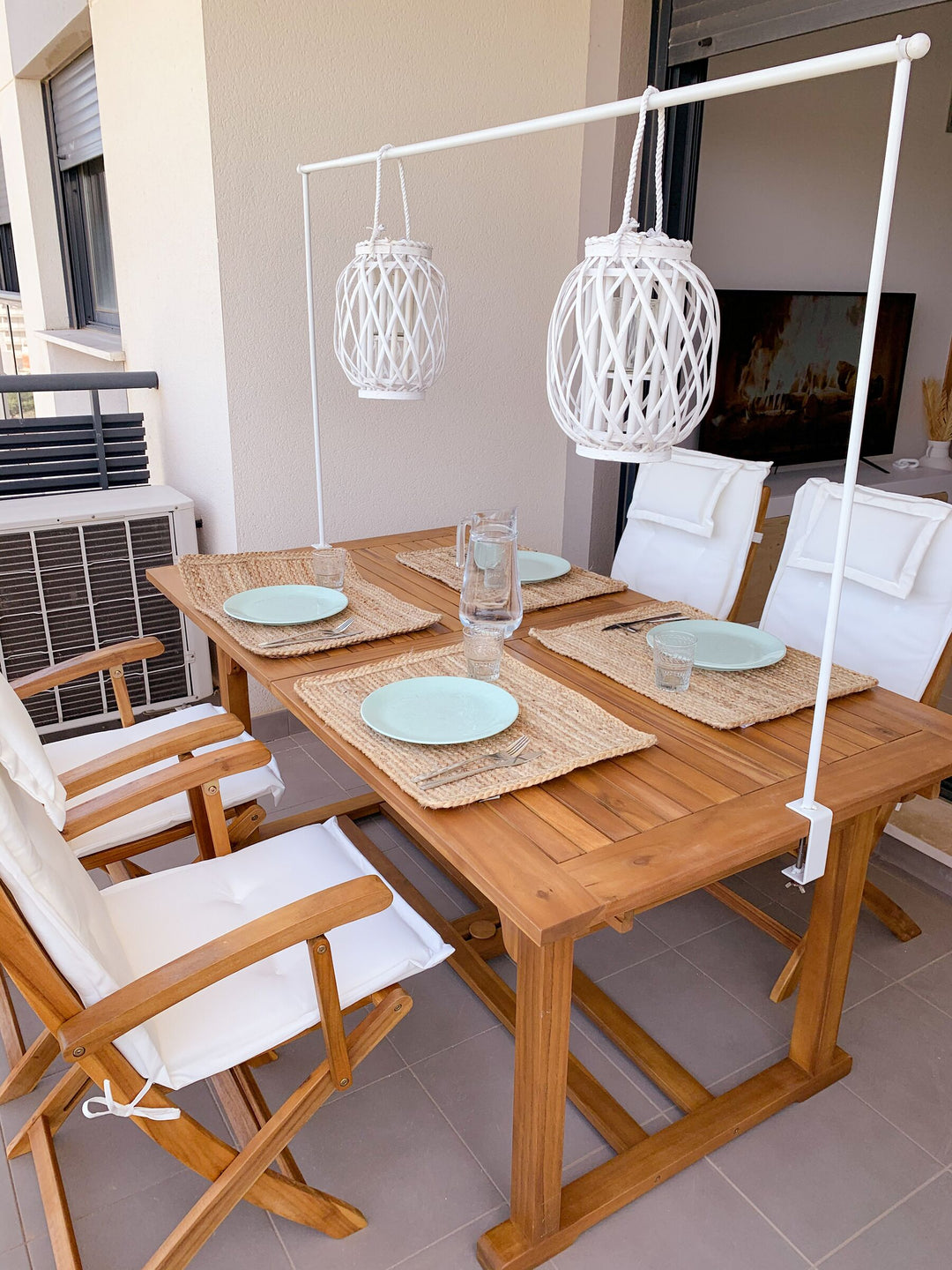 Java Extending Garden Dining Table 160/220 cm 90 cm Acacia Wood Light Brown
