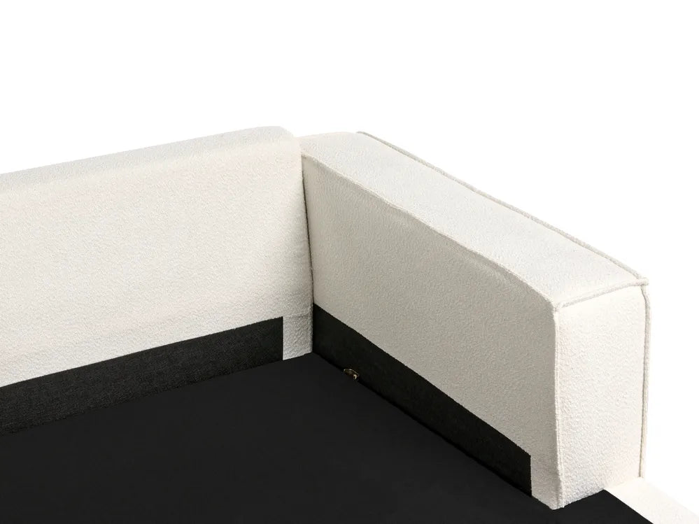 Corner Sofa Boucle Light Beige with Ottoman Left Hand Adna