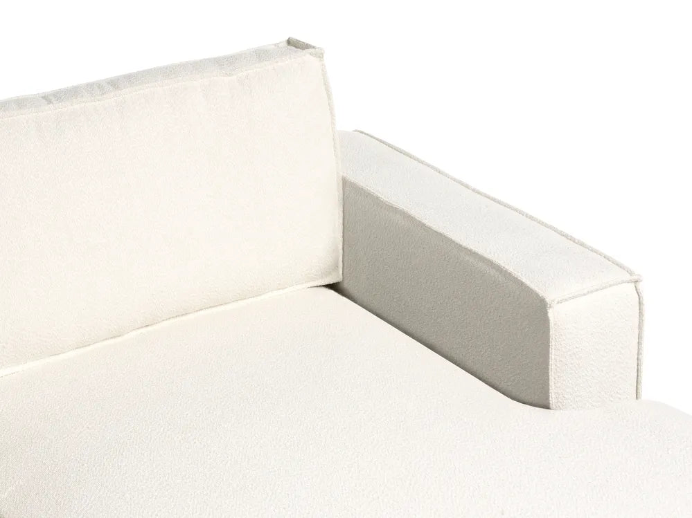 Corner Sofa Boucle Light Beige with Ottoman Left Hand Adna