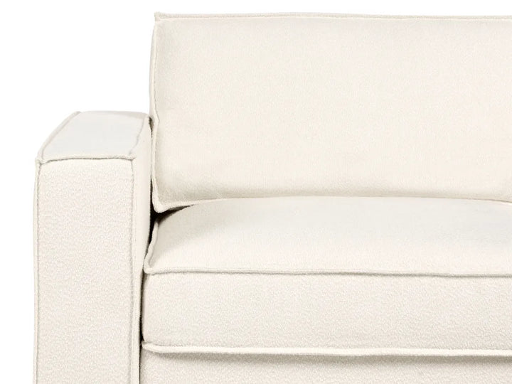 Corner Sofa Boucle Light Beige with Ottoman Left Hand Adna