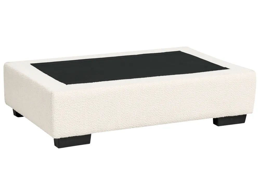 Corner Sofa Boucle Light Beige with Ottoman Left Hand Adna