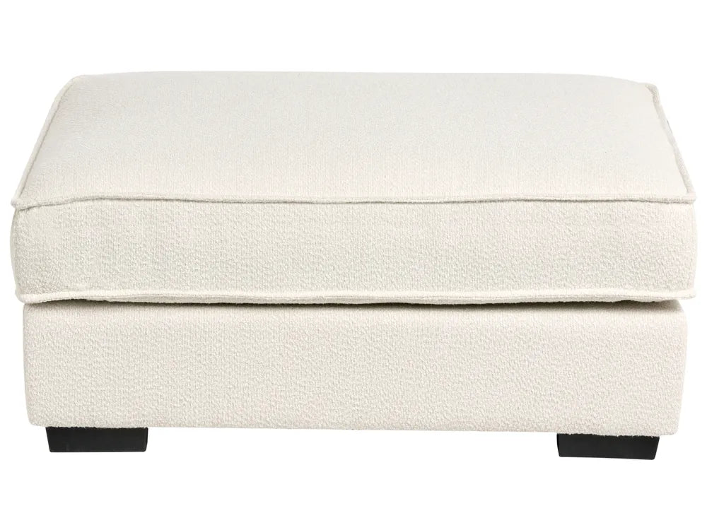Corner Sofa Boucle Light Beige with Ottoman Left Hand Adna