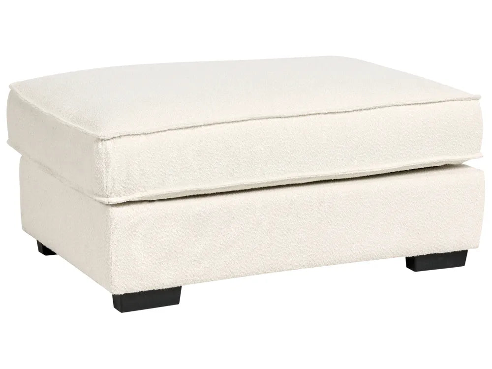 Corner Sofa Boucle Light Beige with Ottoman Left Hand Adna