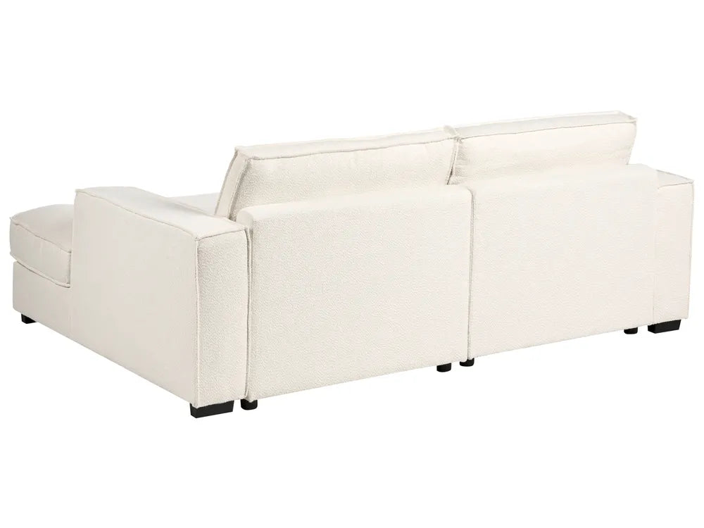Corner Sofa Boucle Light Beige with Ottoman Left Hand Adna