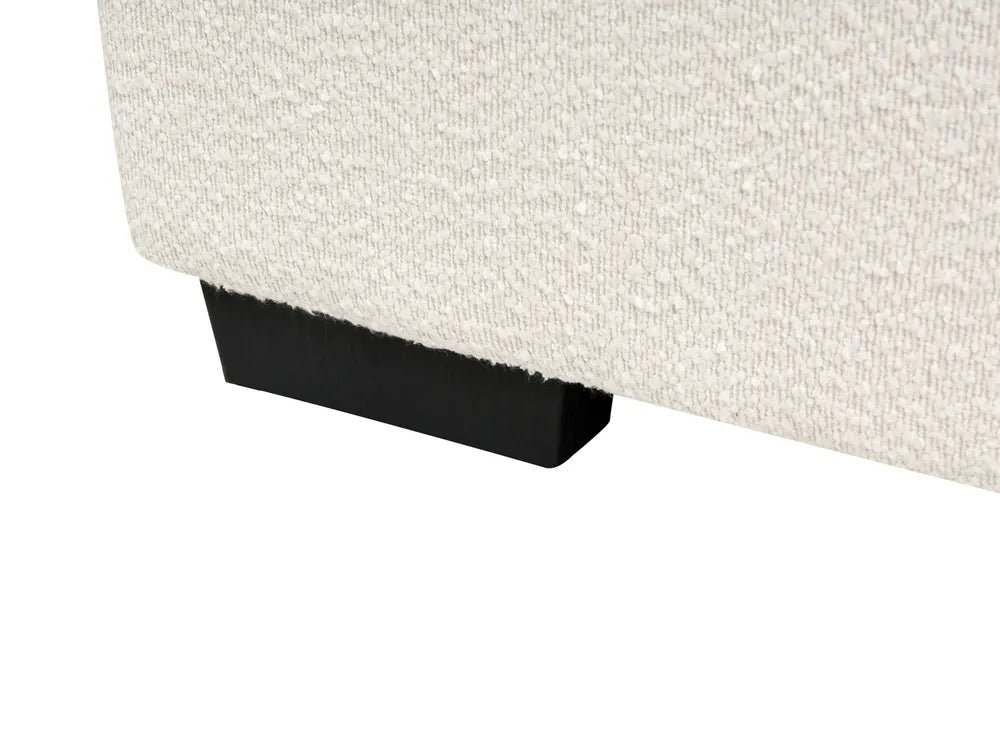 Corner Sofa Boucle Light Beige with Ottoman Left Hand Adna