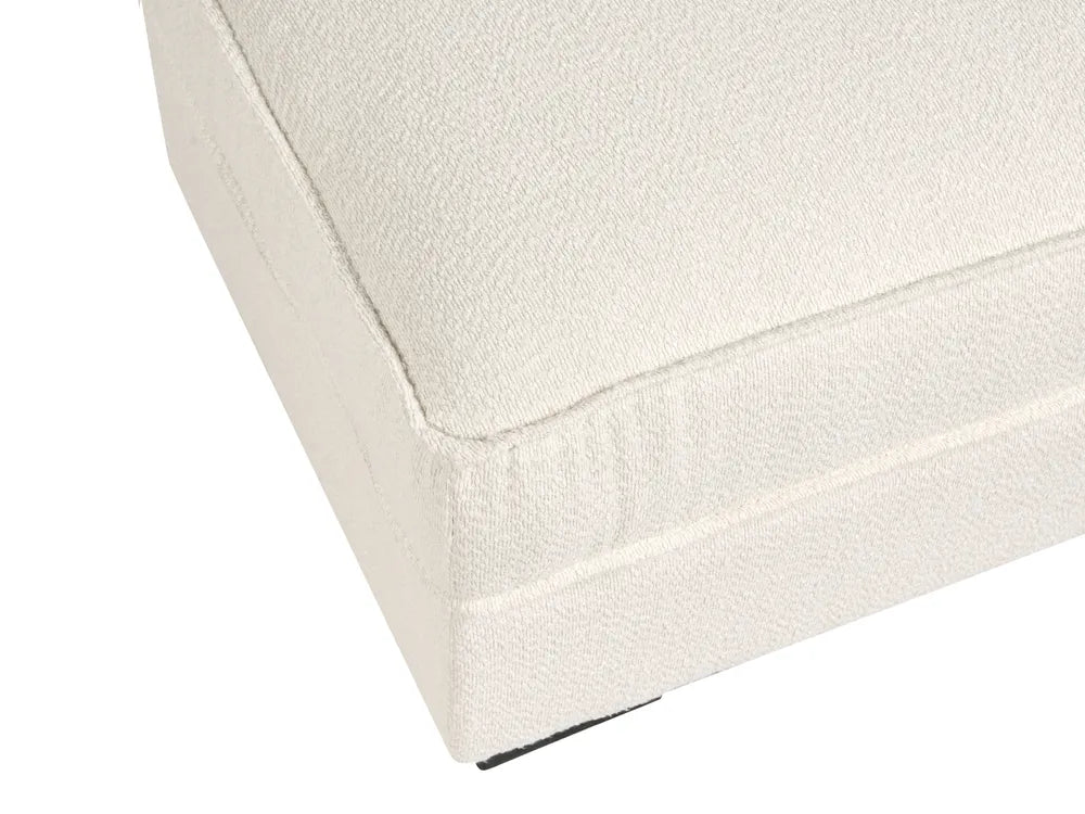 Corner Sofa Boucle Light Beige with Ottoman Left Hand Adna