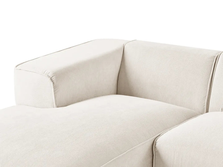 Corner Sofa 3 Seater Corduroy Off-White Right Hand Rafael