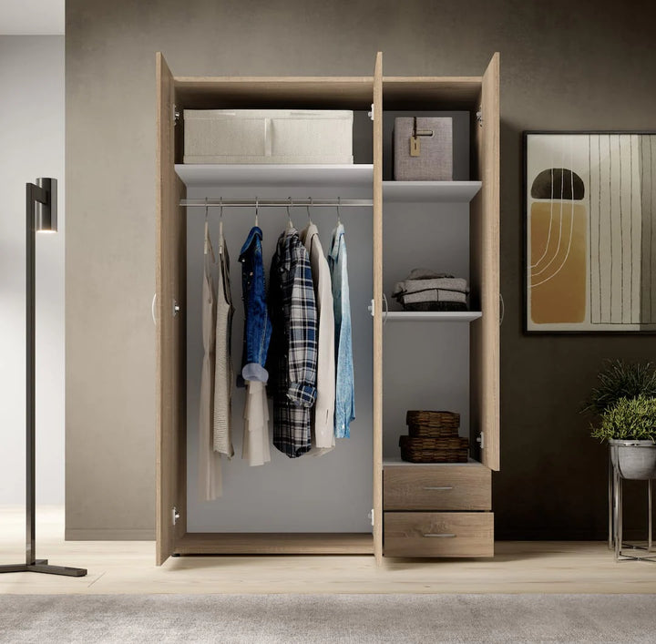 Hinged Door Wardrobe 120cm Oak Sonoma Elima