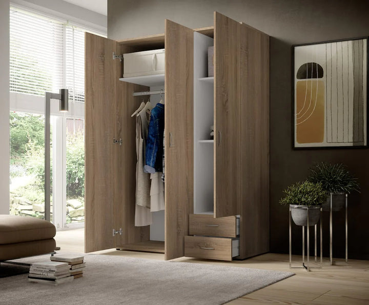 Hinged Door Wardrobe 120cm Oak Sonoma Elima