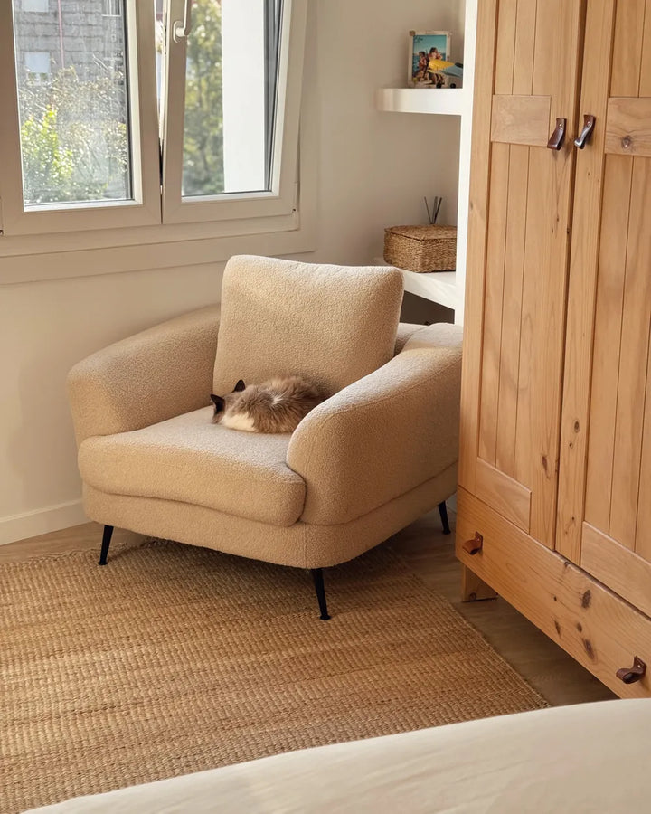 Armchair Boucle Light Beige Cleo
