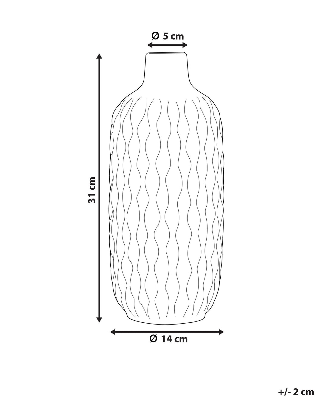 Emar Decorative Vase Stoneware 31 cm Black