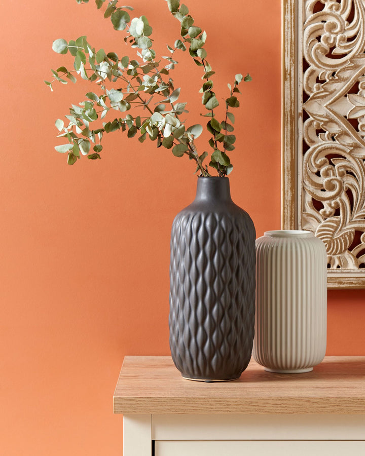 Emar Decorative Vase Stoneware 31 cm Black