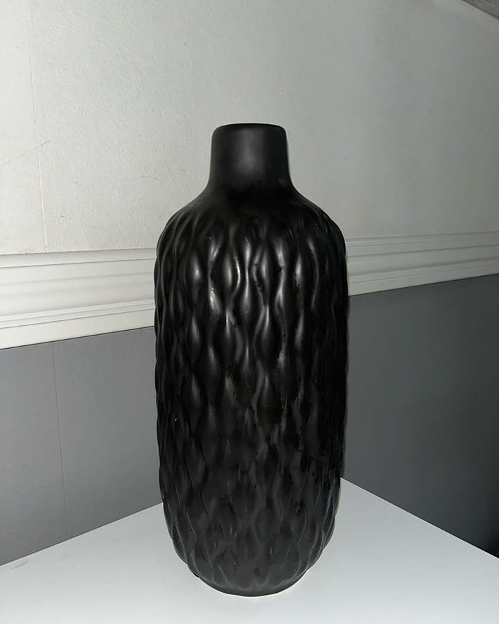 Emar Decorative Vase Stoneware 31 cm Black