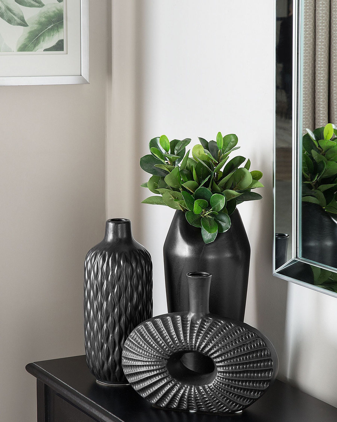 Emar Decorative Vase Stoneware 31 cm Black
