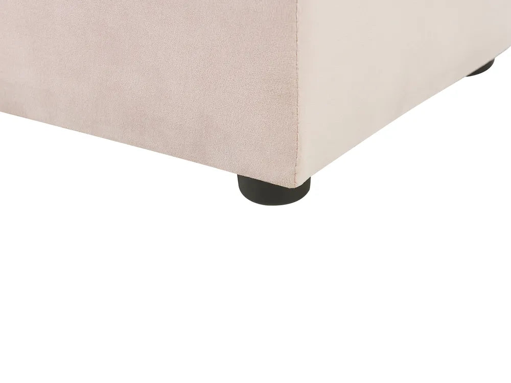 Bed with Storage Bench Velvet 180 x 200 cm (EU Super King) Pastel Pink Angel