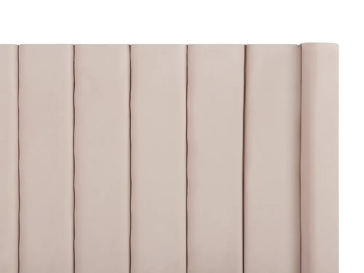 Bed with Storage Bench Velvet 180 x 200 cm (EU Super King) Pastel Pink Angel