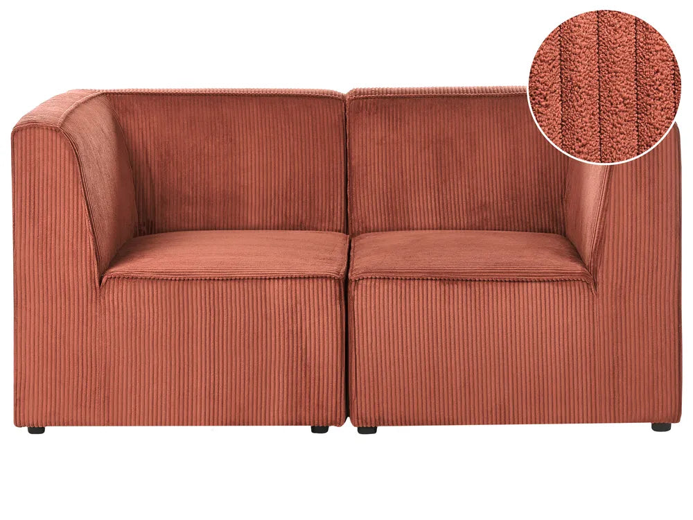 Sofa 2 Seater Corduroy Dark Red Ilkeston
