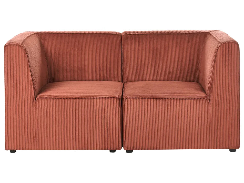 Brown striped sofa on a white background