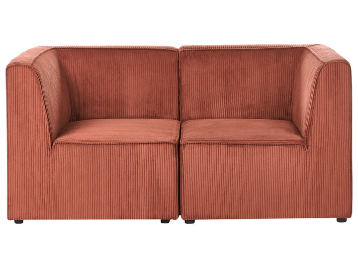 Brown striped sofa on a white background
