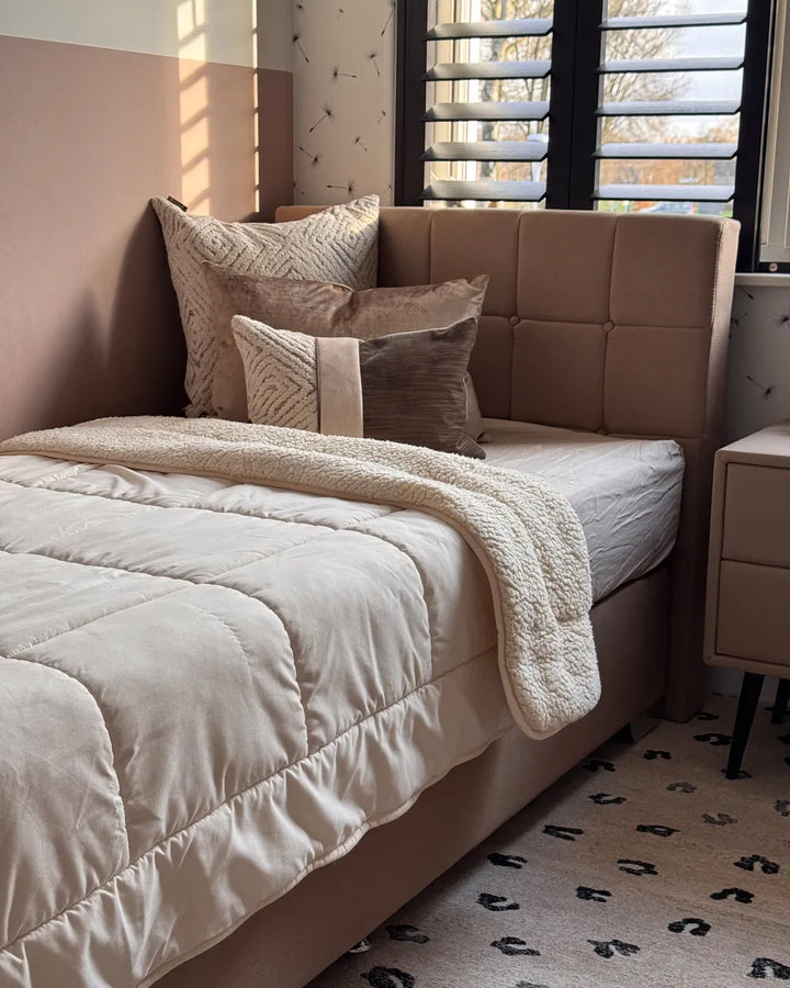 Divan Bed Fabric 90 x 200 cm (EU Single) Sand Beige Mozter
