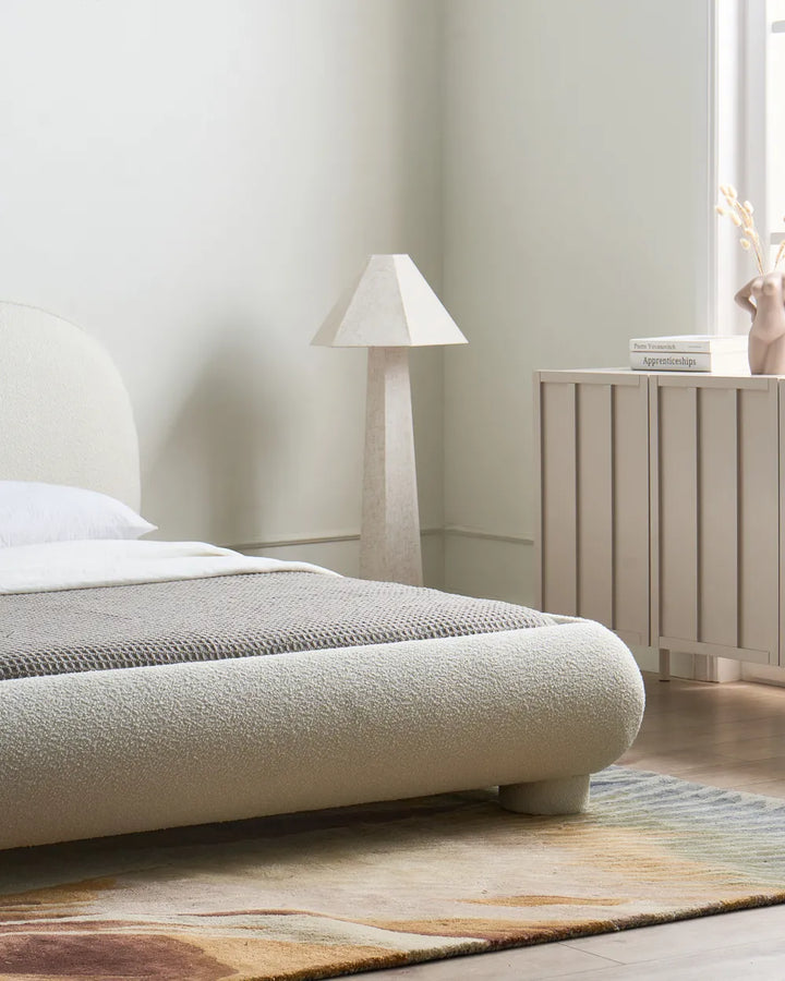 Bed Boucle 160 x 200 cm (EU King Size) Off-White Bensu