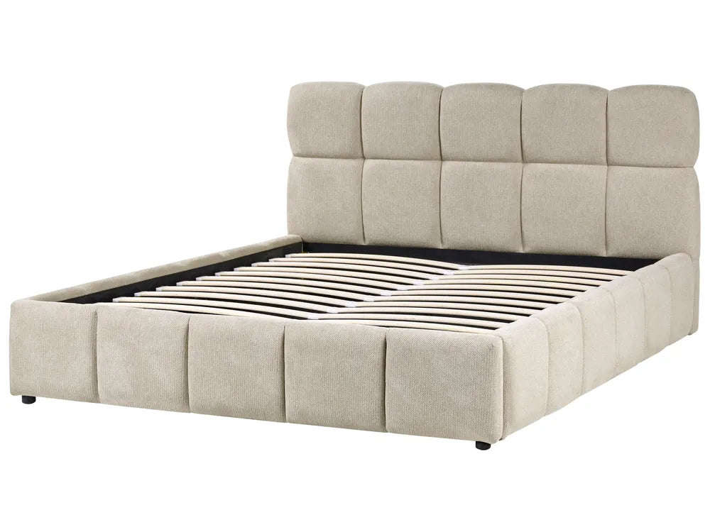 Ottoman Bed Fabric 160 x 200 cm (EU King Size) Taupe Berus