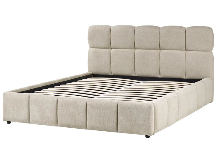 Ottoman Bed Fabric 160 x 200 cm (EU King Size) Taupe Berus