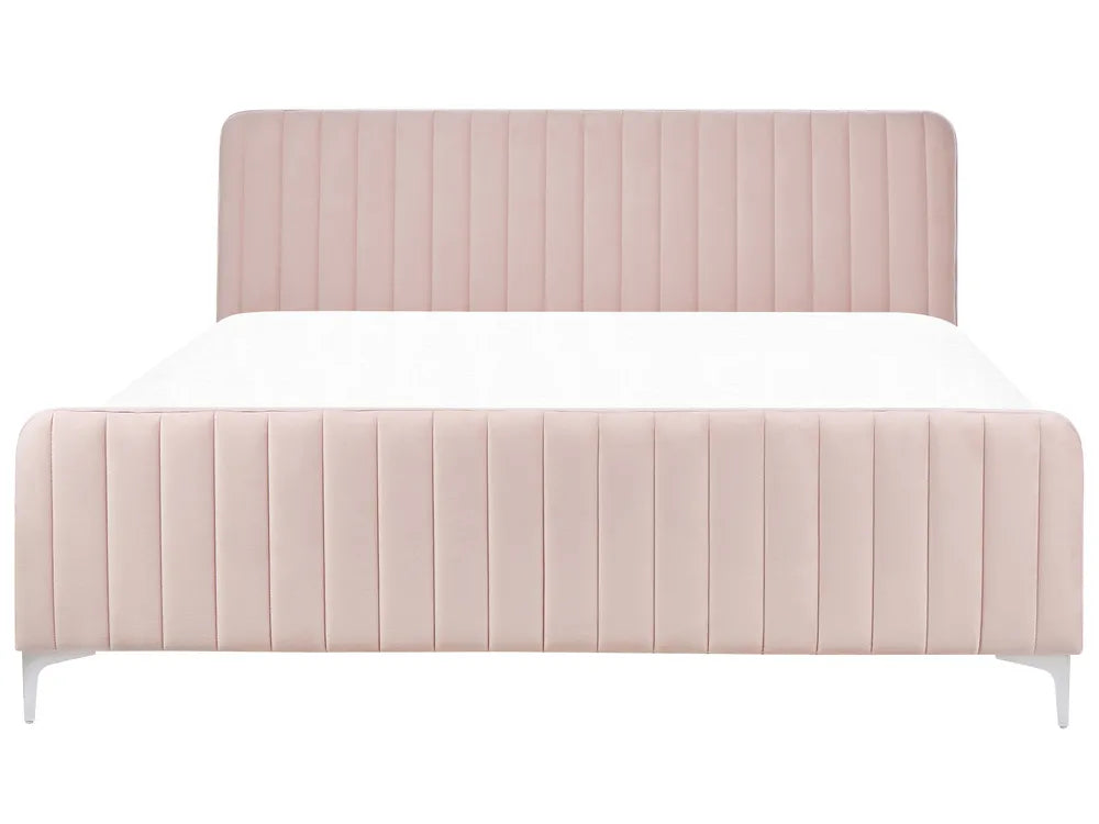Bed Velvet 180 x 200 cm (EU Super King) Pastel Pink Shila