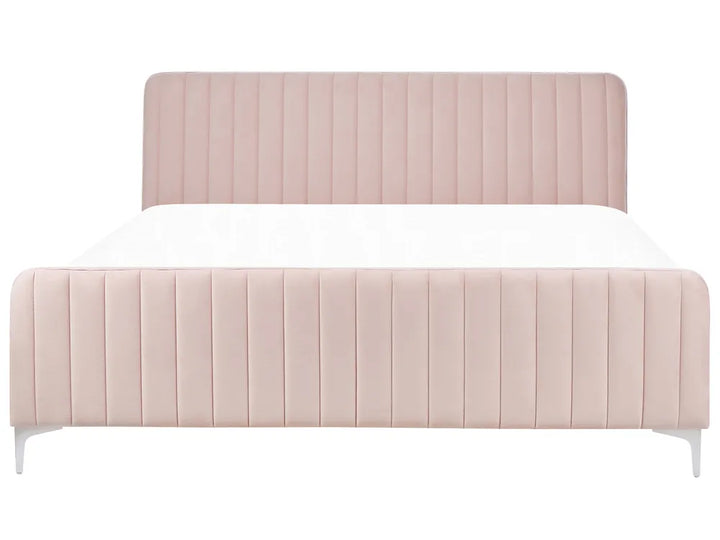 Bed Velvet 180 x 200 cm (EU Super King) Pastel Pink Shila