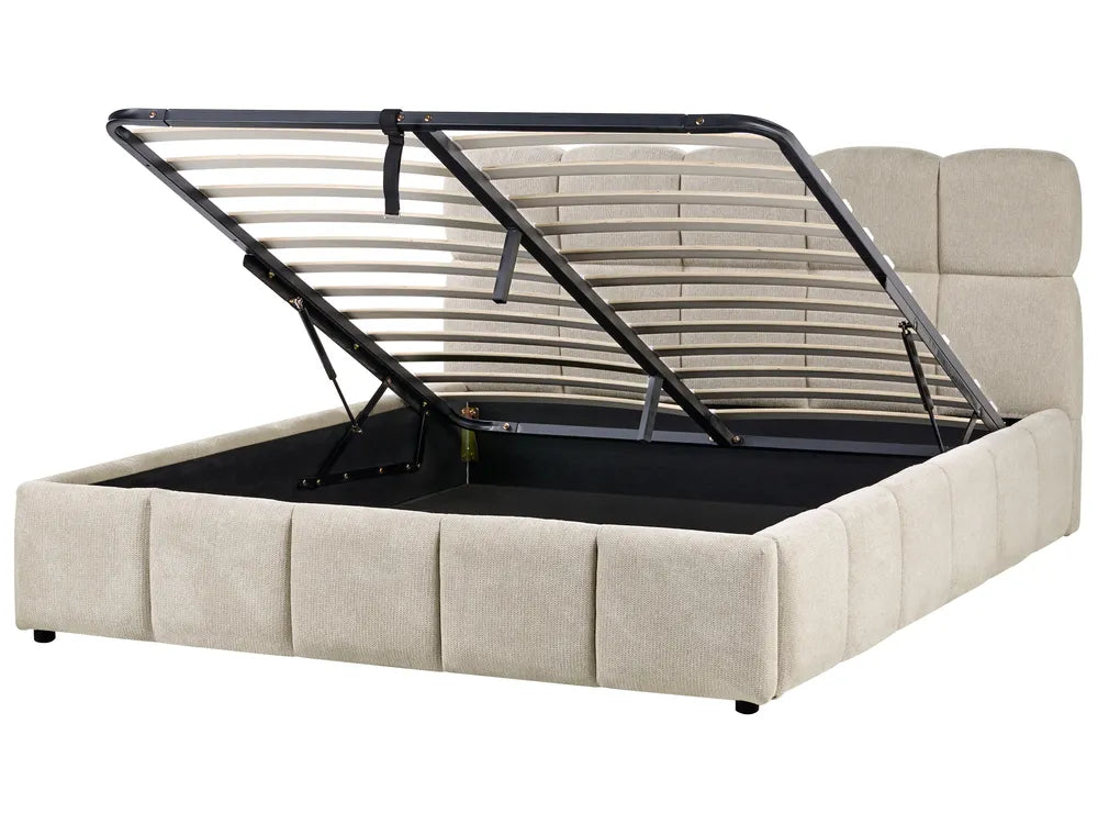 Ottoman Bed Fabric 160 x 200 cm (EU King Size) Taupe Berus