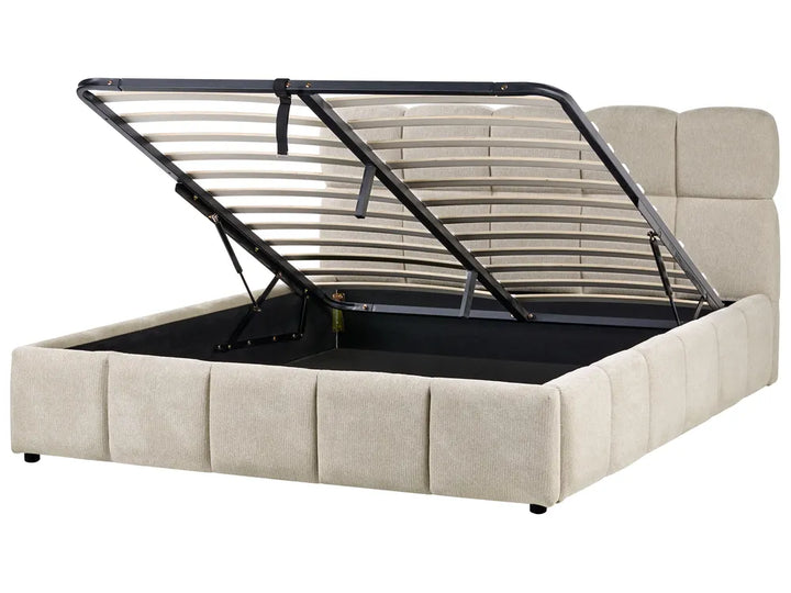 Ottoman Bed Fabric 160 x 200 cm (EU King Size) Taupe Berus