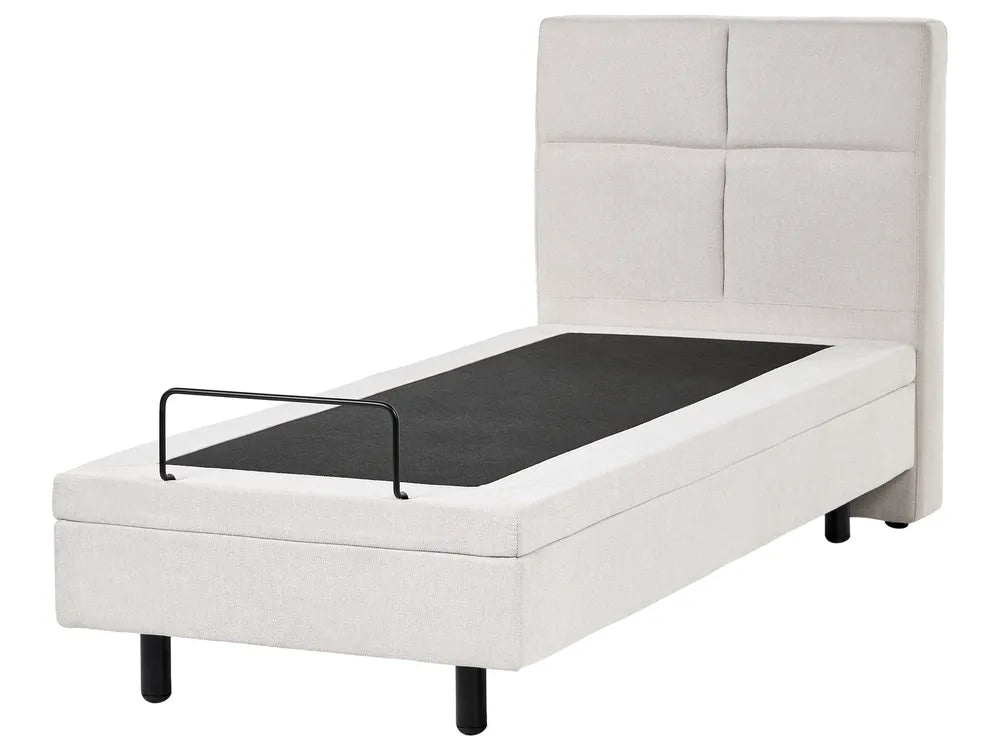 Adjustable Bed Fabric 90 x 200 cm (EU Single) Light Beige Burlyn