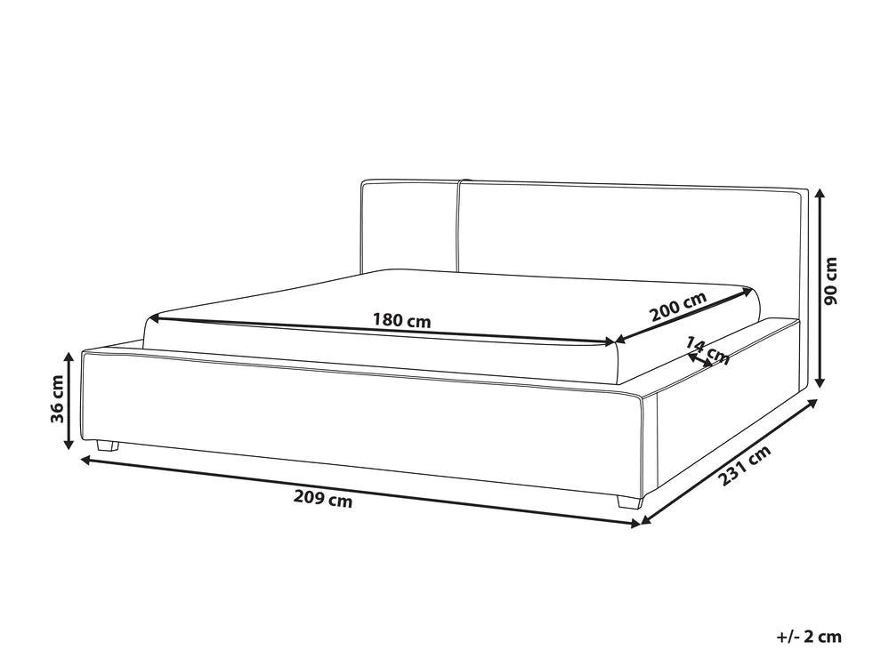 Bed Boucle 180 x 200 cm (EU Super King) Taupe Eyre