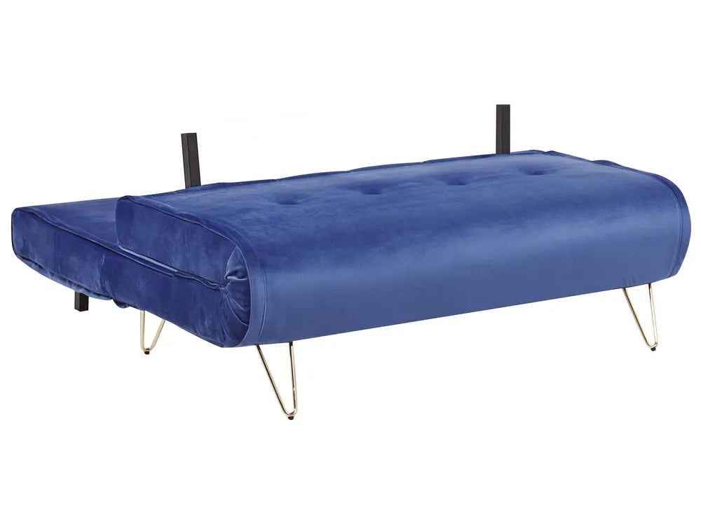 Sofa Bed 2 Seater Velvet Navy Blue Hewson