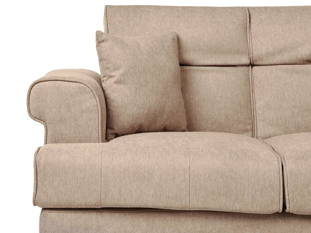 Sofa 2 Seater Fabric Light Brown Jimeny