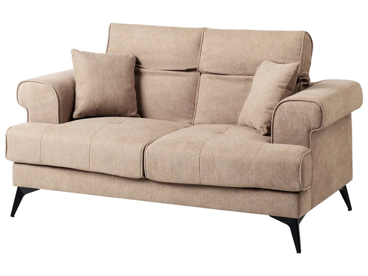 Sofa 2 Seater Fabric Light Brown Jimeny