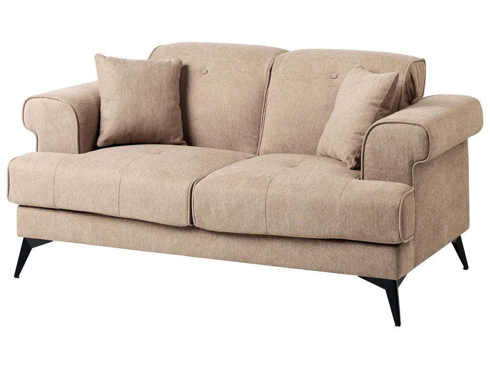 Sofa 2 Seater Fabric Light Brown Jimeny