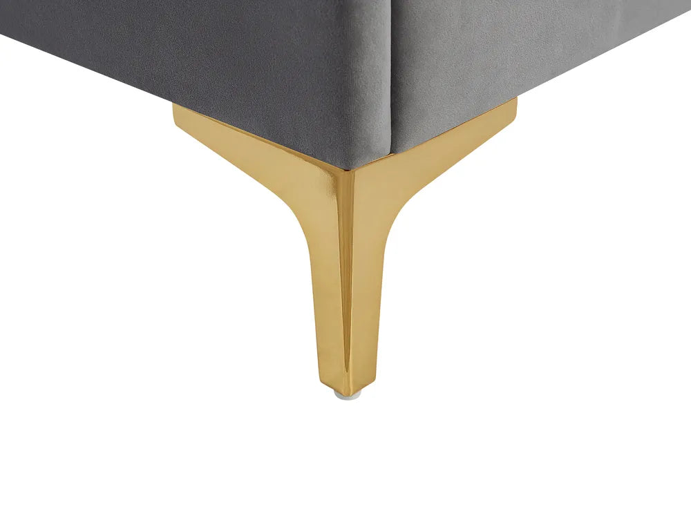 Bed Velvet 180 x 200 cm (EU Super King) Grey Lirim