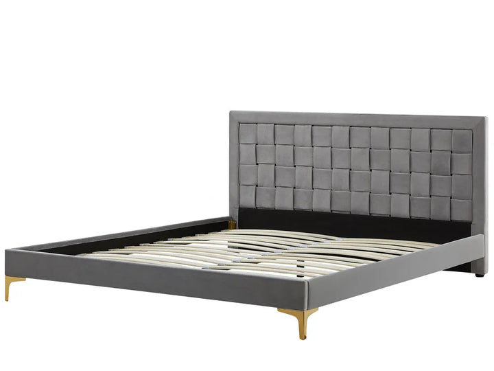 Bed Velvet 180 x 200 cm (EU Super King) Grey Lirim