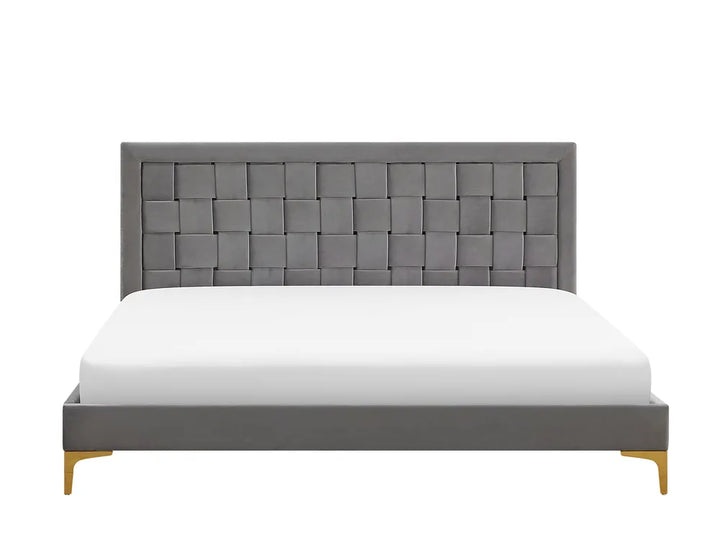 Bed Velvet 180 x 200 cm (EU Super King) Grey Lirim
