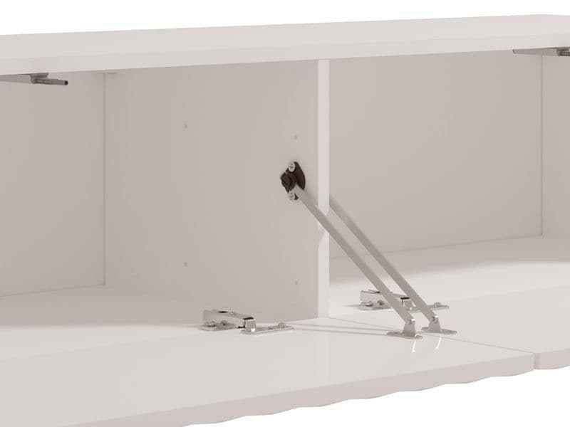 Larissa White Slat Effect Wall Mounted Floating Small TV Entertainment Unit
