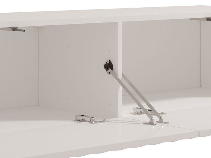 Larissa White Slat Effect Wall Mounted Floating Small TV Entertainment Unit