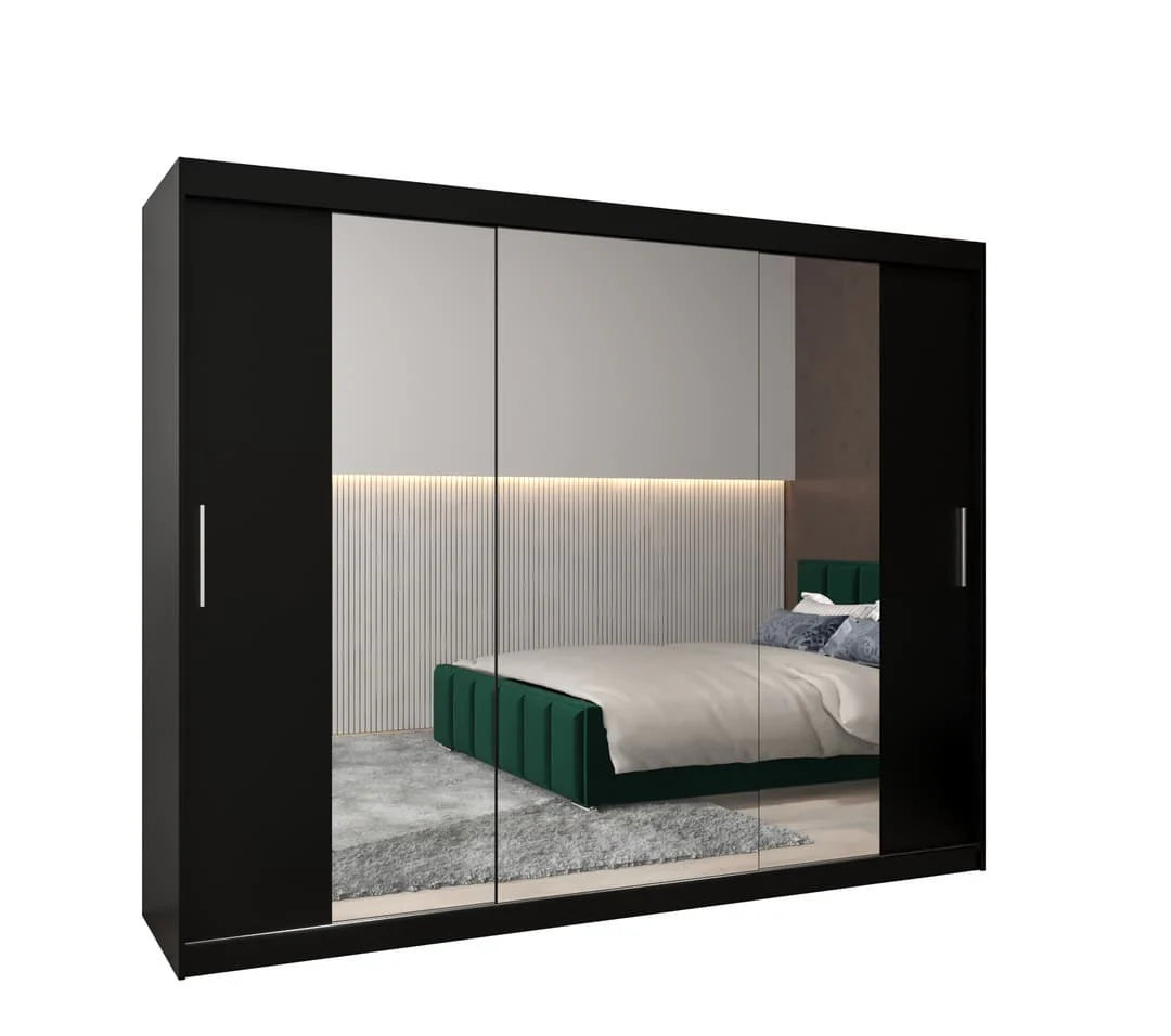Tokyo II Sliding Door Wardrobe 250cm Black