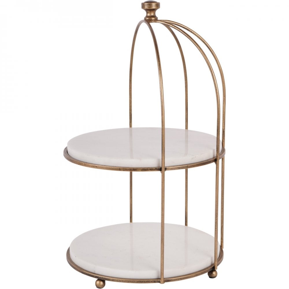 Libra Belvedere Aged Gold Two Tiered Stand