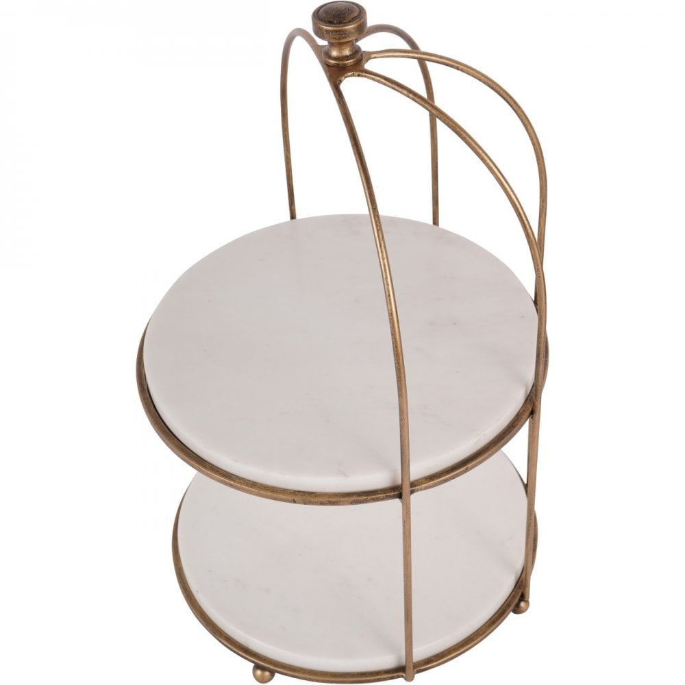 Libra Belvedere Aged Gold Two Tiered Stand