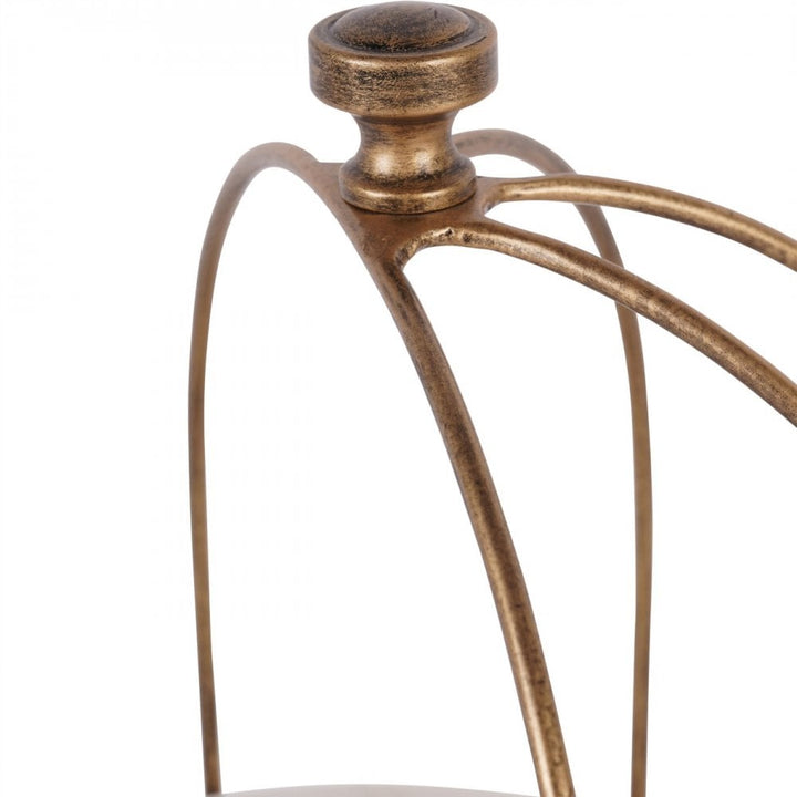 Libra Belvedere Aged Gold Two Tiered Stand